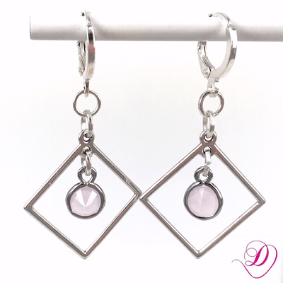 Geometrische oorbellen met crystal