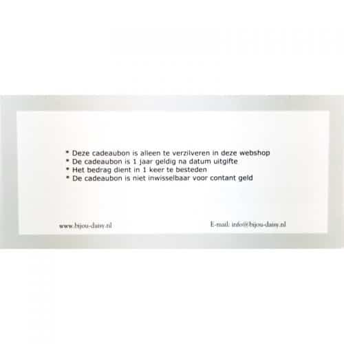 Cadeaubonnen Bijou Daisy achterkant