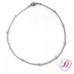 Stainless steel enkelbandje met kraaltjes zilver1