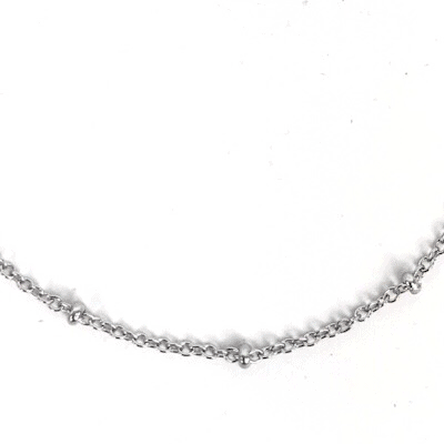 Stainless steel enkelbandje met kraaltjes zilver