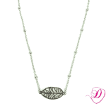 Stainless steel ketting blad zilver