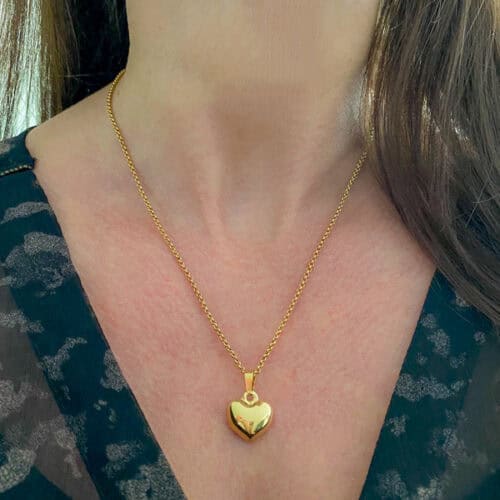 Ketting met hartje goud rvs