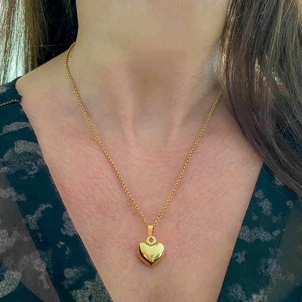 Ketting met hartje goud rvs