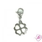 Bedel open klavertje 4 zilver