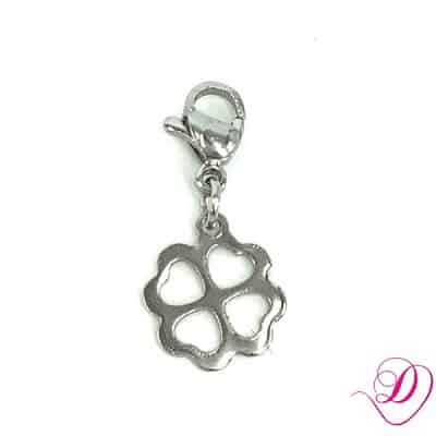 Bedel open klavertje 4 zilver Bedel open klavertje 4 zilver