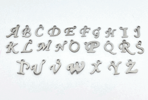 Stainless steel letterketting zilver