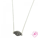 Stainless steel ketting beautiful eye zilver