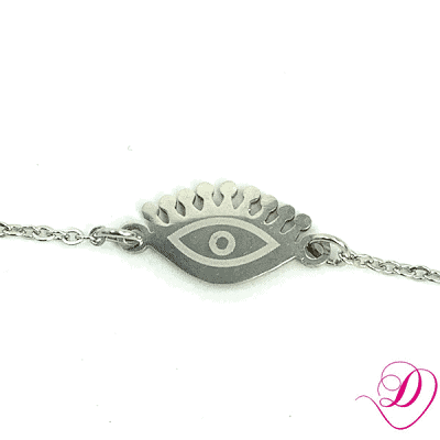 Stainless steel ketting beautiful eye zilver