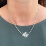 Stainless steel ketting mandala zilver