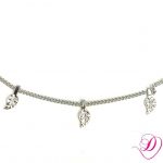 Stainless steel ketting feather zilver