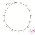 Stainless steel ketting feather zilver