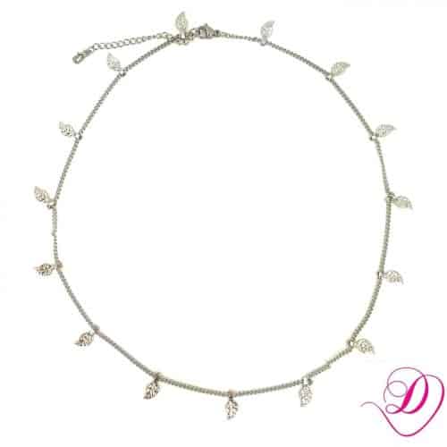 Stainless steel ketting feather zilver Stainless steel ketting feather zilver