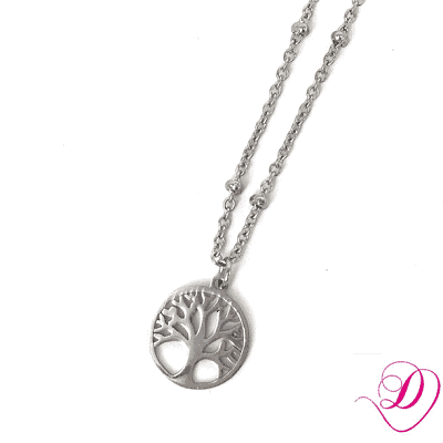 Stainless steel ketting tree of life zilver Stainless steel ketting tree of life zilver
