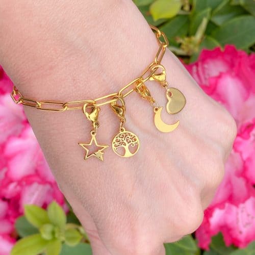 Armband goud voor bedels ovaal