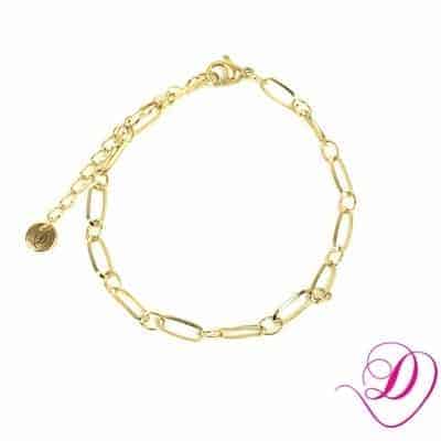 Schakelarmband voor bedels goud