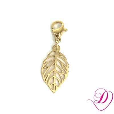 Bedel blad voor armband goud Bedel blad voor armband goud