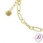 Schakelarmband voor bedels ovaal en rond goud