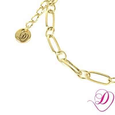 Schakelarmband voor bedels ovaal en rond goud