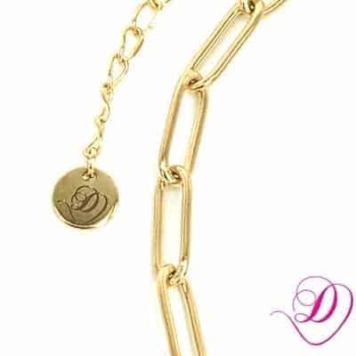 Schakelarmband voor bedels ovaal goud