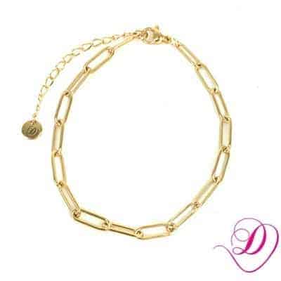 Schakelarmband voor bedels ovaal goud2 Schakelarmband voor bedels ovaal goud