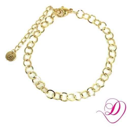 Stainless steel bedelarmband rond goud