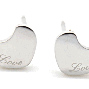 Stainless steel studs Hartje love zilver