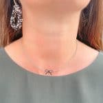 Stainless steel ketting choker met strikje zilver