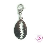 Stainless steel bedel schelp voor bedelarmband zilver