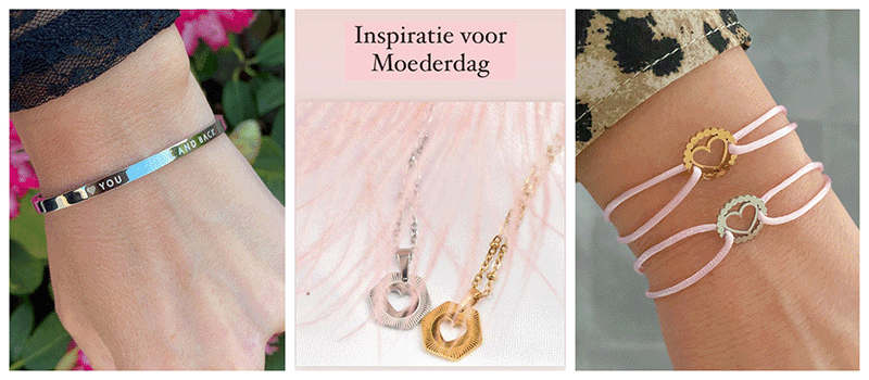 Moederdag sieraden met hartjes