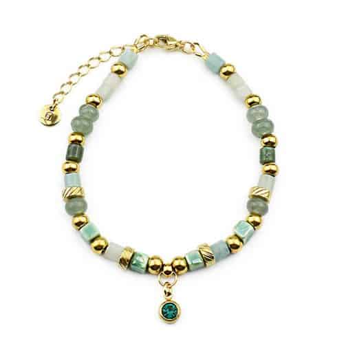 Armband Jade en grieks keramiek groen goud