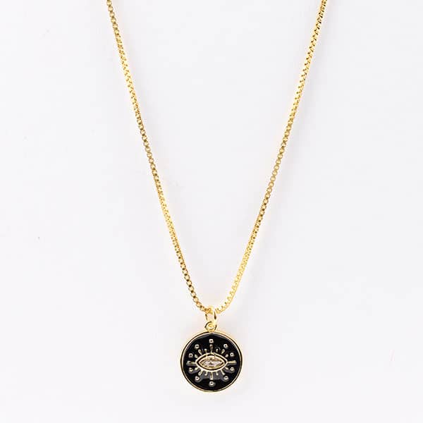Ketting-hanger-eye-zwart-goud