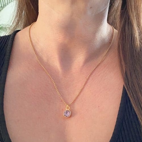 Ketting Swarovski steentje vintage roze