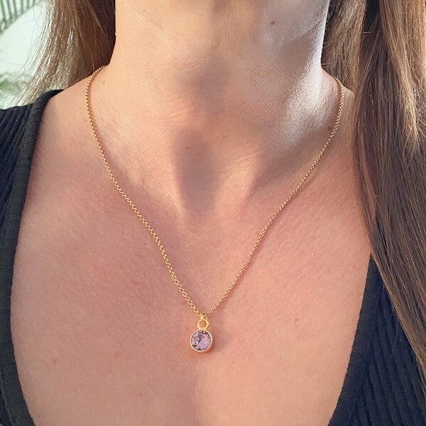 Ketting Swarovski steentje vintage roze 600 klein