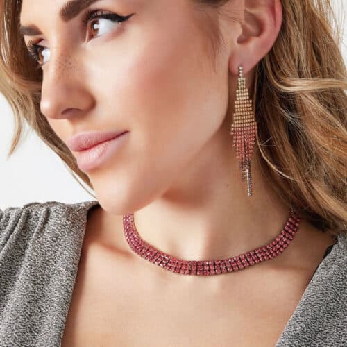 Ketting-strass-steentjes-roze-klein