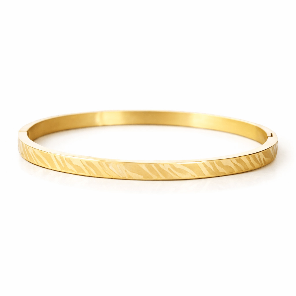 Bangle armband zebraprint goudkleurig