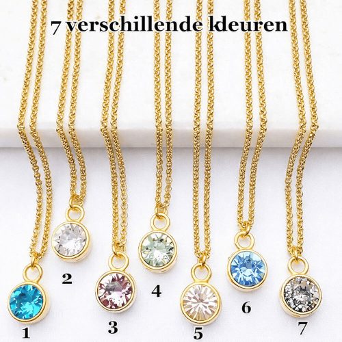 Ketting met Swarovski hanger goudkleurig