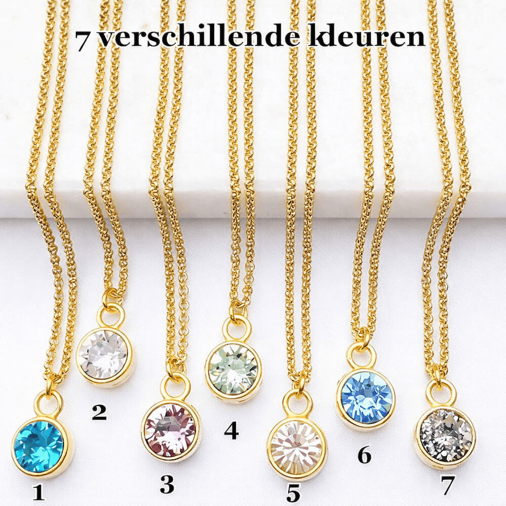 Ketting met Swarovski hanger goudkleurig