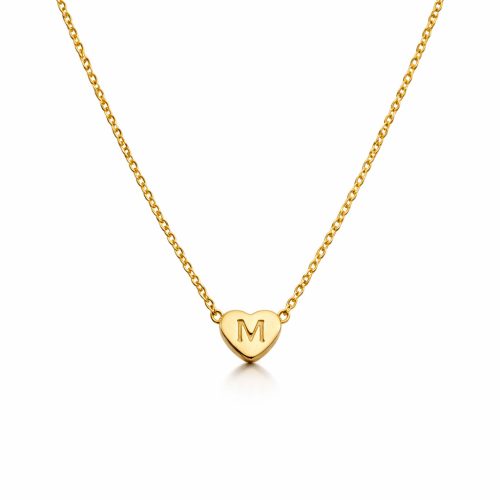 Ketting met hartje en initiaal goudkleurig