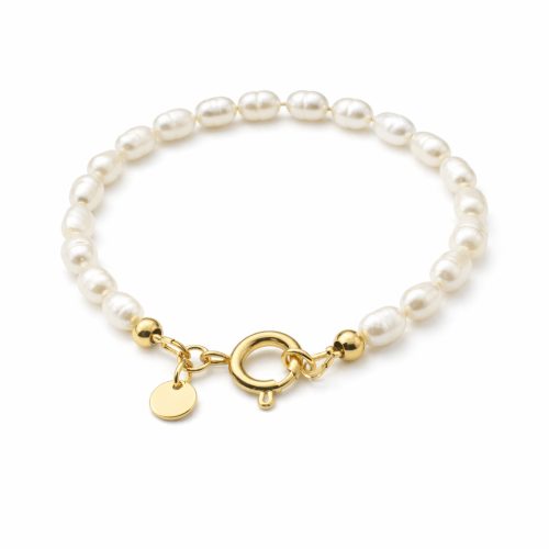 Parel armband met goudkleurig boeislot