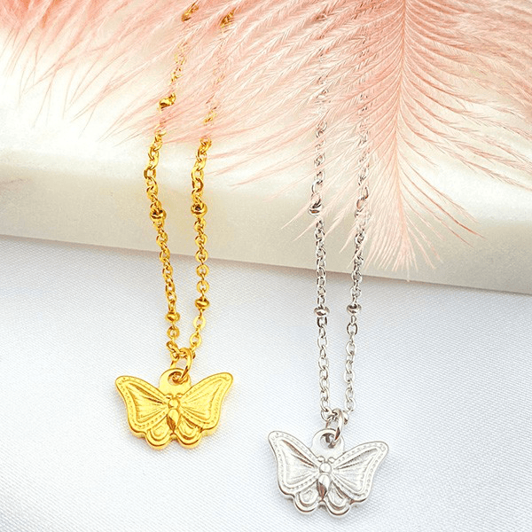 Ketting met hanger vlinder stainless steel Daisy's Collection