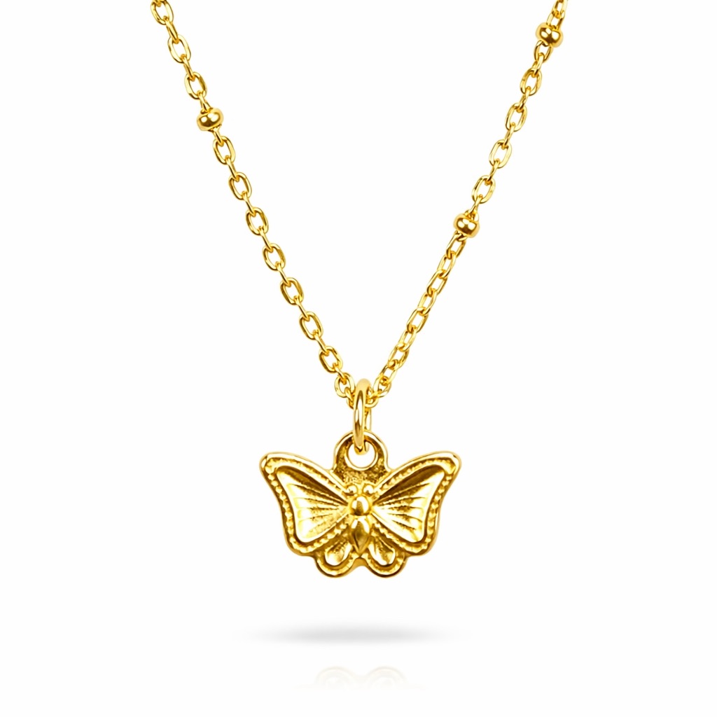 Gouden ketting met vlinder stainless steel Daisy's Collection