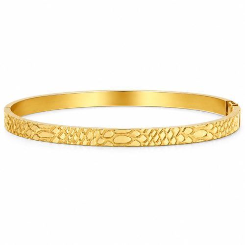 Bangle armband slangenprint goudkleurig stainless steel