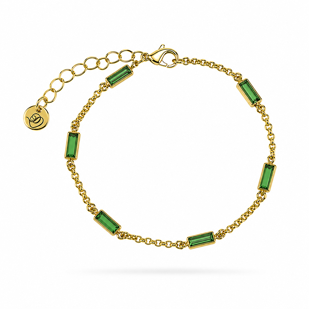 Gouden-armband-met-donkergroene-kristallen