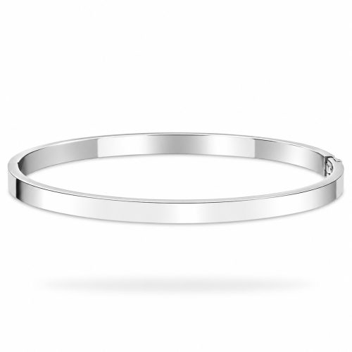 Zilverkleurige bangle armband stainless steel