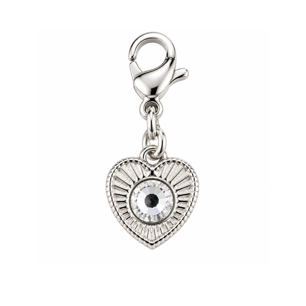 Bedel hartje preciosa kristal zilver
