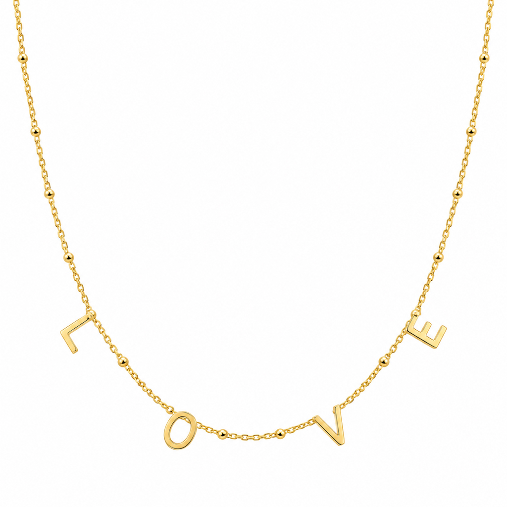 Goudkleurige ketting met LOVE letters